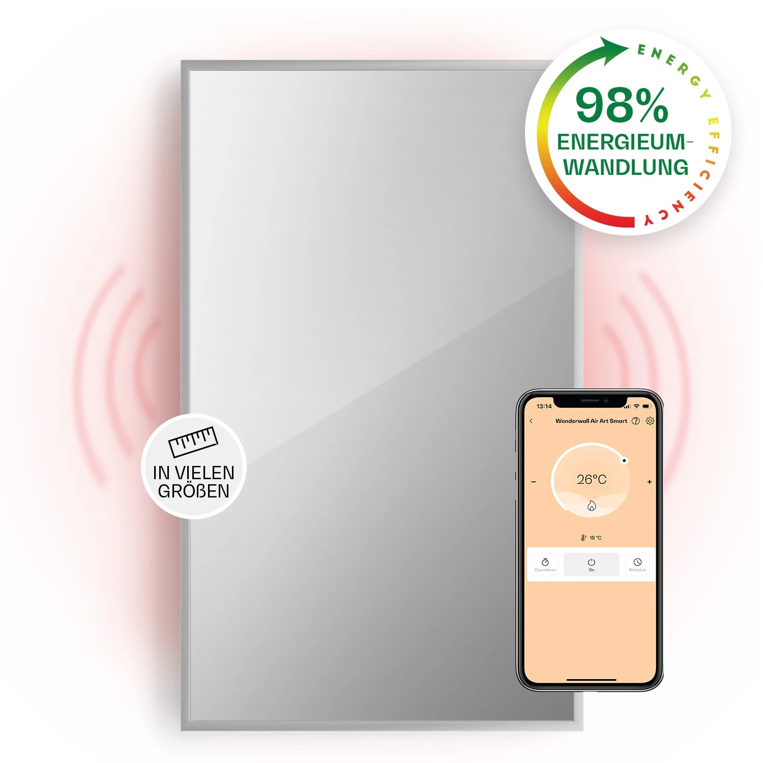 La Palma 1000 Smart 2-in-1 Heizgerät Infrarot Konvektor 120x60cm 1000W Spiegel 3 La Palma 1000 Smart 2-in-1 Heizgerät Infrarot Konvektor 120x60cm 1000W Spiegel