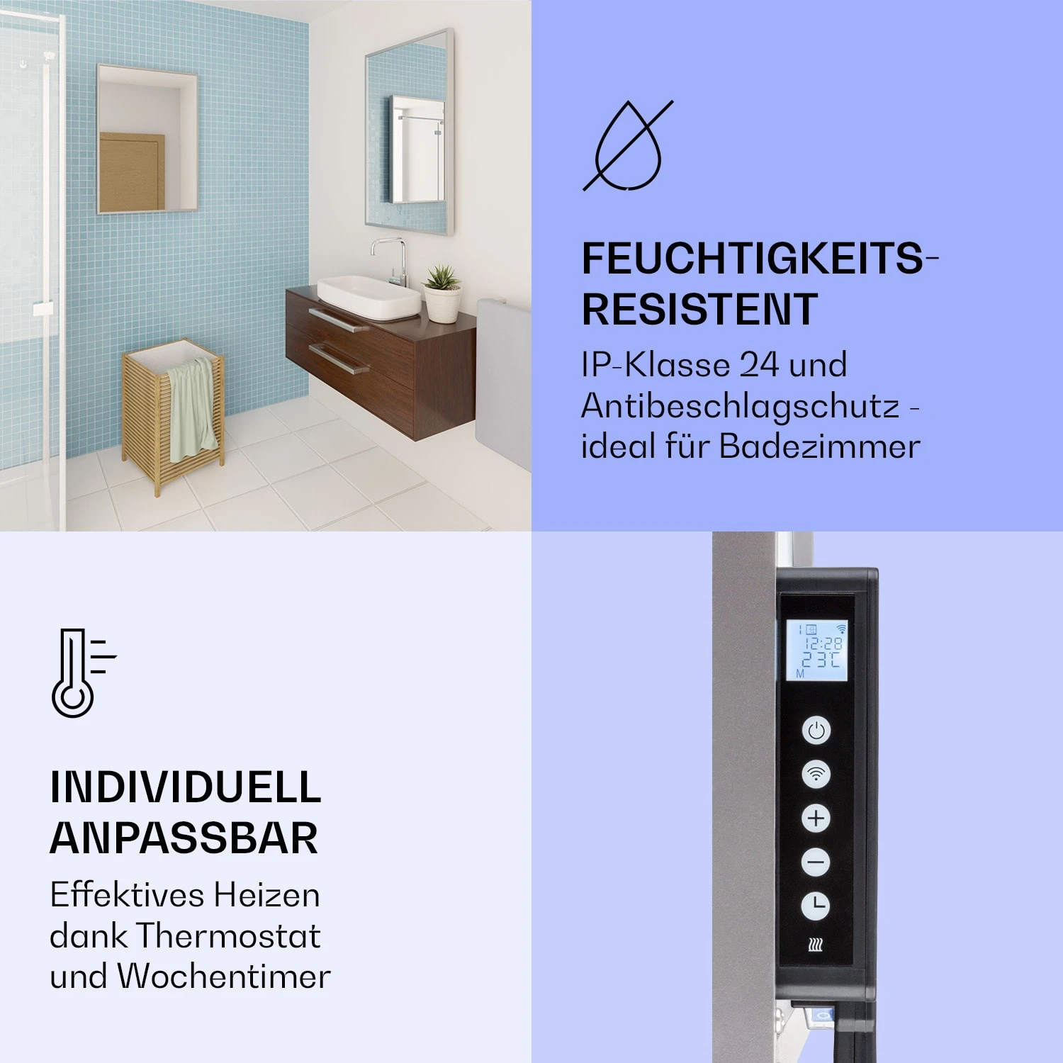 La Palma 1000 Smart 2-in-1 Heizgerät Infrarot Konvektor 120x60cm 1000W Spiegel 8 La Palma 1000 Smart 2-in-1 Heizgerät Infrarot Konvektor 120x60cm 1000W Spiegel – Bild 6