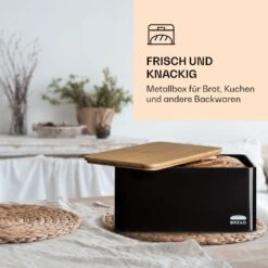 Oklahoma Brotkasten Metall 35,5x15,5x23 Cm Bambus-Deckel Schneidebrett -Haushaltsgeräte Geschäft 10039843 de 0004 logo
