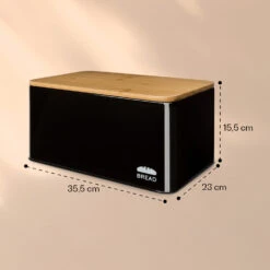 Oklahoma Brotkasten Metall 35,5x15,5x23 Cm Bambus-Deckel Schneidebrett -Haushaltsgeräte Geschäft 10039843 yy 0005 logo