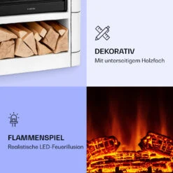 Dukono Elektrokamin 1800 W LED-Flammen Heizlüfter Timer Holzfach -Haushaltsgeräte Geschäft 10039851 de 0003 logo