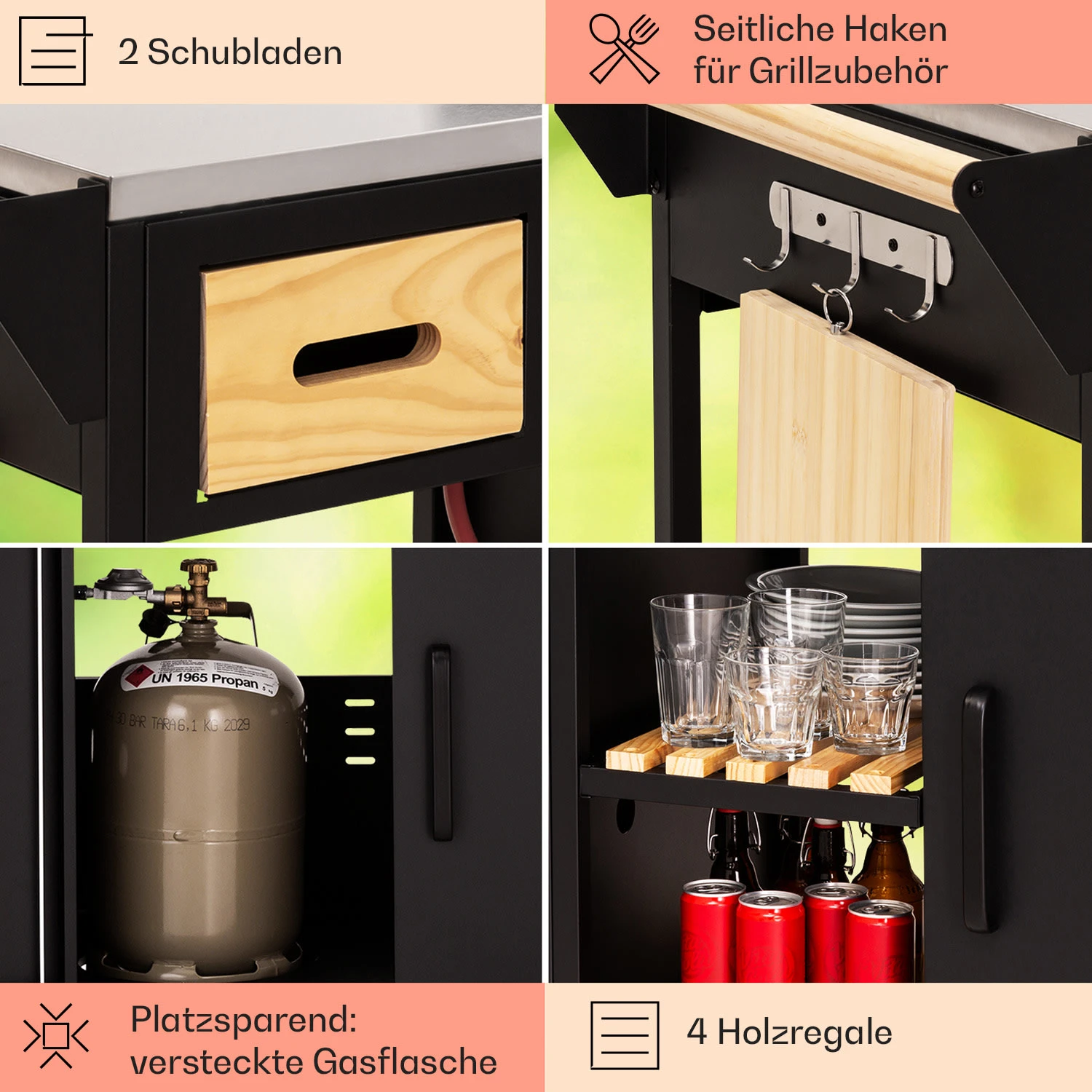 Jersey Outdoor Kitchen Gasgrill Spüle 20,7 KW 5+1 Brenner Mobil 7 Jersey Outdoor Kitchen Gasgrill Spüle 20,7 KW 5+1 Brenner Mobil – Bild 5