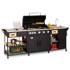 Jersey Outdoor Kitchen Gasgrill Spüle 20,7 KW 5+1 Brenner Mobil