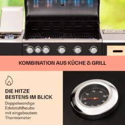 Jersey Outdoor Kitchen Gasgrill 20,7 KW 5+1 Brenner Mobil Regenschutz -Haushaltsgeräte Geschäft 10039855 de 0003 usp
