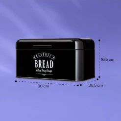 Delaware Brotkasten Metall 30 X 16 X 20,5 Cm Klappdeckel Lüftungslöcher -Haushaltsgeräte Geschäft 10039910 yy 0006 dimensions