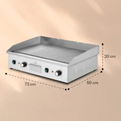 Grillmeile 4400 Elektrogrill Plancha 2x2200W Grillplatte Edelstahl -Haushaltsgeräte Geschäft 10039916 yy 0008 dimensions