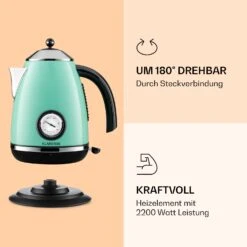 Aquavita Chalet Wasserkocher 1,7 Liter 2200 Watt Temperaturanzeige Edelstahl -Haushaltsgeräte Geschäft 10040040 de 0003 logo