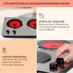 Ramsey Doppel-Kochfeld 2400W 11 Leistungsstufen Glaskeramik 14 Ramsey Doppel-Kochfeld 2400W 11 Leistungsstufen Glaskeramik -Haushaltsgeräte Geschäft 10040070 de 0004 usp