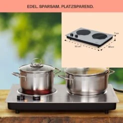 Ramsey Doppel-Kochfeld 2400W 11 Leistungsstufen Glaskeramik 16 Ramsey Doppel-Kochfeld 2400W 11 Leistungsstufen Glaskeramik -Haushaltsgeräte Geschäft 10040070 de 0006 usp