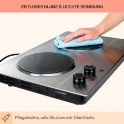 Ramsey Doppel-Kochfeld 2400W 11 Leistungsstufen Glaskeramik 18 Ramsey Doppel-Kochfeld 2400W 11 Leistungsstufen Glaskeramik -Haushaltsgeräte Geschäft 10040070 de 0008 usp