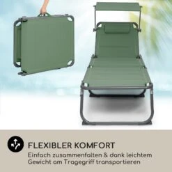 Amalfi Sonnenliege 70 X 37 X 200 Cm Sonnenblende 5-stufige Rückenlehne Stahlrohr Witterungsbeständig -Haushaltsgeräte Geschäft 10040073 de 0005 logo