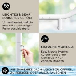 Nantes Pavillon Gazebo Sonnendach 3x3m Polyester Stahlrahmen UV50+ Bodenrollen -Haushaltsgeräte Geschäft 10040108 de 0003 logo