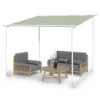 Nantes Pavillon Gazebo Sonnendach 3x3m Polyester Stahlrahmen UV50+ Bodenrollen