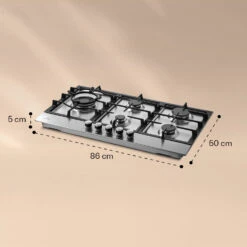 Ignito Chef Edition 5 Zonen Gaskochfeld 5-flammig Sabaf-Brenner Glaskeramik -Haushaltsgeräte Geschäft 10040147 yy 0007 dimensions