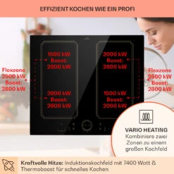 Victoria 4 Flex Induktionskochfeld Einbau 7000W 2 Flexzonen Timer -Haushaltsgeräte Geschäft 10040201 de 0003 usp