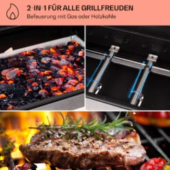Kingsville 3.1 Kombigrill Gas + Kohle 10,9 KW 3+1 Brenner 12 Kingsville 3.1 Kombigrill Gas + Kohle 10,9 KW 3+1 Brenner -Haushaltsgeräte Geschäft 10040270 de 0003 usp