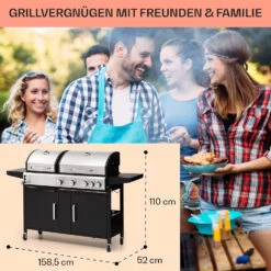 Kingsville 4.1 Kombigrill Gas + Kohle 13,7 KW 4+1 Brenner -Haushaltsgeräte Geschäft 10040271 de 0007 usp