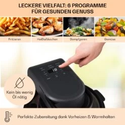 Vendure Heißluftfritteuse Mit Dampffunktion 1250W 5 Liter 6 Programme -Haushaltsgeräte Geschäft 10040278 de 0004 usp