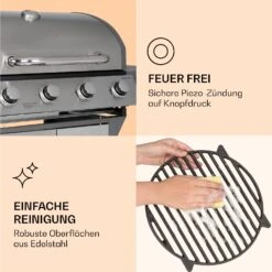 Lucifer 4 Gasgrill 4 X 3,6 KW Brenner 69x45cm Grill Edelstahl Mobil -Haushaltsgeräte Geschäft 10040281 de 0007 logo