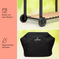 Aberdeen Double Holzkohlegrill Smoker Thermometer 2 Seitentische Mobil -Haushaltsgeräte Geschäft 10040293 de 0008 usp