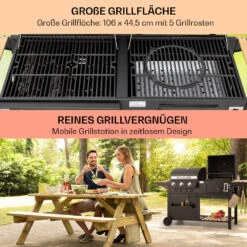 Aberdeen Kombi-Grill Gas Kohle Smoker Thermometer 2 Seitentische Mobil -Haushaltsgeräte Geschäft 10040294 de 0004 usp