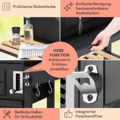 Aberdeen Kombi-Grill Gas Kohle Smoker Thermometer 2 Seitentische Mobil -Haushaltsgeräte Geschäft 10040294 de 0006 usp