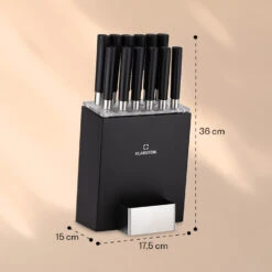 Kitano XL 13tlg. Messer-Set Mit Block 12 Messer Stahl Edler Holzblock -Haushaltsgeräte Geschäft 10040323 yy 0007 dimensions
