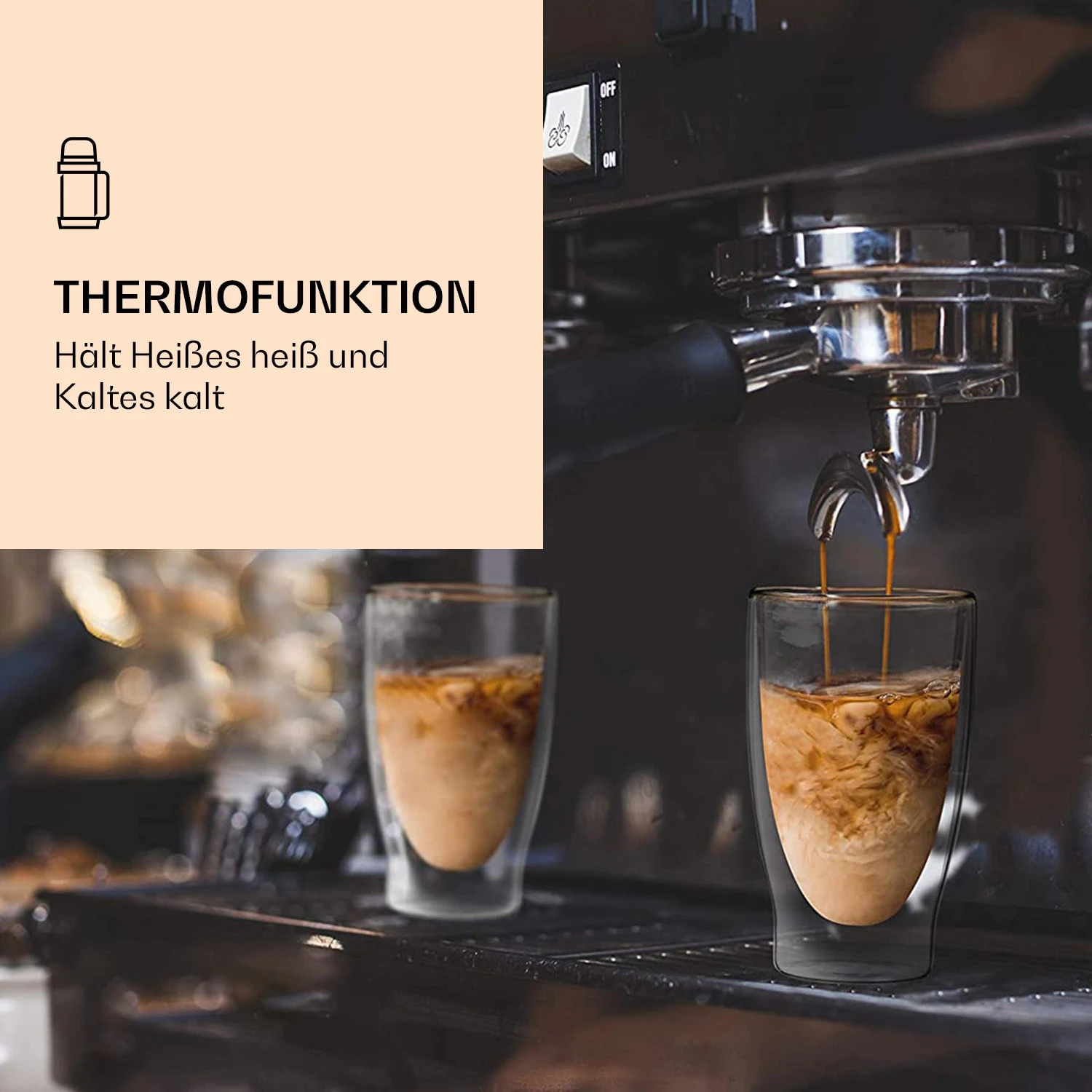 DUOS Doppelwandiges Glas 400 Ml Trinkglas Espresso Borosilikatglas 6 DUOS Doppelwandiges Glas 400 Ml Trinkglas Espresso Borosilikatglas – Bild 4