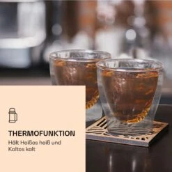 DUOS Doppelwandiges Glas | Thermoglas | 80, 200, 310, 400 Ml | Trinkglas | Espressoglas, Teeglas, Shotglas | Für Heiße Und Kalte Getränke | Borosilikatglas| Hitze- Und Kältebeständig | Handgemacht | Spülmaschinenfest | Schwebe-Effekt -Haushaltsgeräte Geschäft 10040368 de 0004 logo