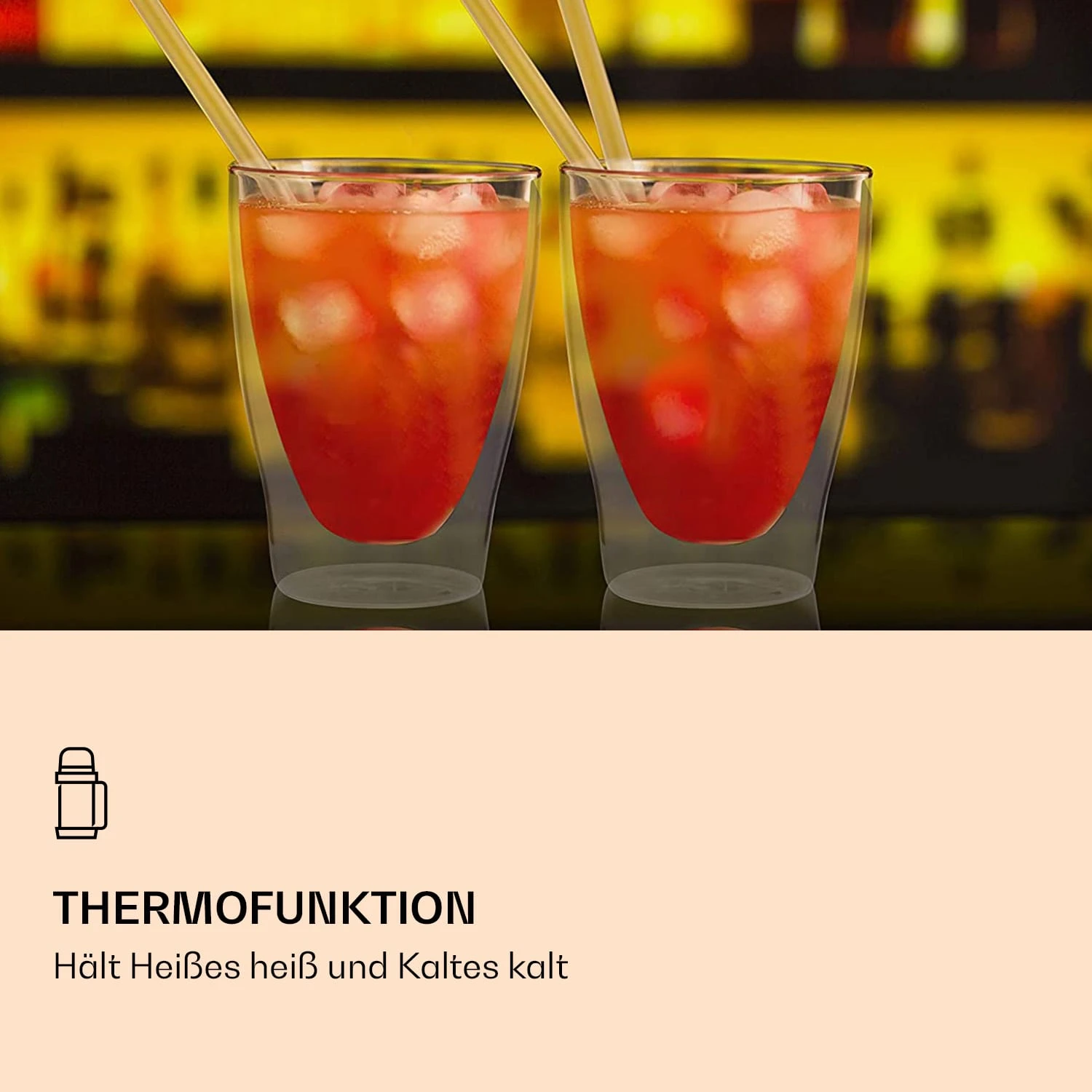 DUOS Doppelwandiges Glas 310 Ml Thermofunktion Inkl. Edelstahl-Löffel 6 DUOS Doppelwandiges Glas 310 Ml Thermofunktion Inkl. Edelstahl-Löffel – Bild 4