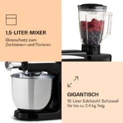 Renata Rossa Küchenmaschine 3-in-1 2000W 2,7PS 5Ltr Edelstahl BPA-frei 15 Renata Rossa Küchenmaschine 3-in-1 2000W 2,7PS 5Ltr Edelstahl BPA-frei -Haushaltsgeräte Geschäft 10040500 de 0006 logo