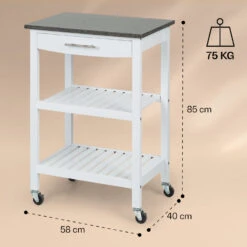 Tennessee Servierwagen Küchenwagen 4 Etagen Holz Granit Mobil -Haushaltsgeräte Geschäft 10041120 yy 0006 dimensions
