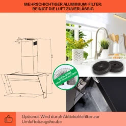 Ava 90 Dunstabzugshaube 90cm Wandhaube WiFi A++ 515m³/h Touch -Haushaltsgeräte Geschäft 10041168 de 0005 usp