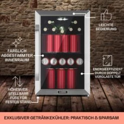 Beersafe 70 Bierzeit Edition Kühlschrank 70 Liter 3 Böden Panoramaglastür Edelstahl -Haushaltsgeräte Geschäft 10041175 de 0006 usp
