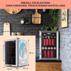 Beersafe 70 Bierzeit Edition Kühlschrank 70 Liter 3 Böden Panoramaglastür Edelstahl -Haushaltsgeräte Geschäft 10041175 de 0007 usp