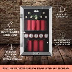 Beersafe 70 Birra Milano Edition Kühlschrank 70 Liter 3 Böden Panoramaglastür Edelstahl -Haushaltsgeräte Geschäft 10041179 de 0006 usp