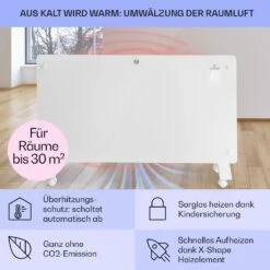 Bansin Crystal Smart Konvektions-Heizgerät 1500W 5 - 50 °C App-Steuerung -Haushaltsgeräte Geschäft 10041210 de 0004 usp