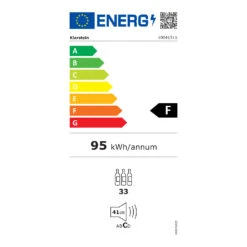 Vinamour 33 Duo Weinkühlschrank 2 Zonen 89 L / 33 Flaschen 5-18°C Touch -Haushaltsgeräte Geschäft 10041311 energy label
