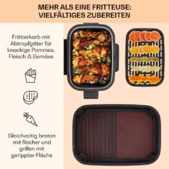 Combo Air Grill-Heißluftfritteuse 5 Programme 1500 Watt 4,5 L Grillkorb 2,5 L Frittierkorb -Haushaltsgeräte Geschäft 10041330 de 0004 usp