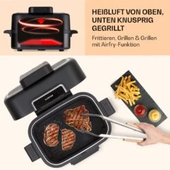 Combo Air Grill-Heißluftfritteuse 5 Programme 1500 Watt 4,5 L Grillkorb 2,5 L Frittierkorb -Haushaltsgeräte Geschäft 10041330 de 0005 usp