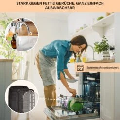 Combo Air Grill-Heißluftfritteuse 5 Programme 1500 Watt 4,5 L Grillkorb 2,5 L Frittierkorb -Haushaltsgeräte Geschäft 10041330 de 0006 usp