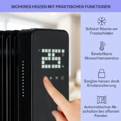 Sanford Smart Ölradiator 2500 W Leistung Wochentimer LED-Display Touch-Panel Klarstein-App -Haushaltsgeräte Geschäft 10041358 de 0004 usp