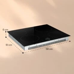Magnichef 4 Einbaukochfeld Induktion 4 Zonen 7000W Glaskeramik -Haushaltsgeräte Geschäft 10041380 yy 0009 dimensions