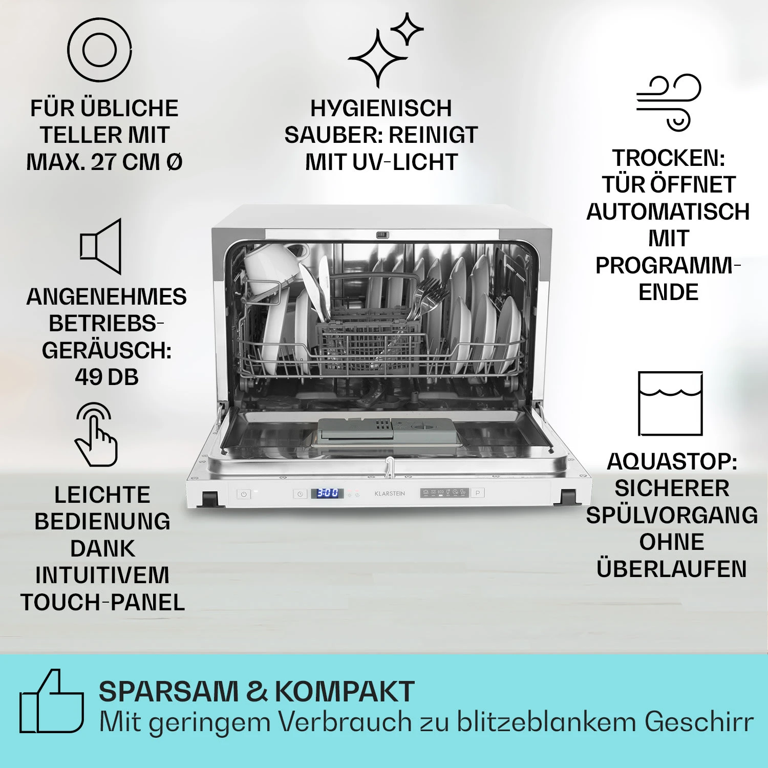 Havasia UV 6 Secret Einbau-Geschirrspüler UV-Licht 6 Programme 4 Havasia UV 6 Secret Einbau-Geschirrspüler UV-Licht 6 Programme – Bild 2