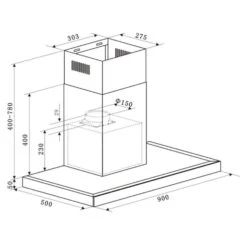 Bon Vivant Noir Dunstabzugshaube Umluftset Aktivkohlefilter Schwarz -Haushaltsgeräte Geschäft 60002231 yy 0008 titel klarstein measurements