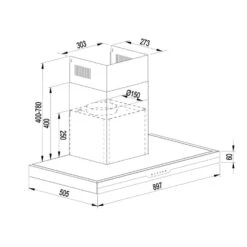 Finessa Dunstabzugshaube Umluftset 90cm 635 M³/h 2 Aktivkohlefilter -Haushaltsgeräte Geschäft 60002301 yy 0008 logo Klarstein Finessa Dunstabzugshaube Edelstahl