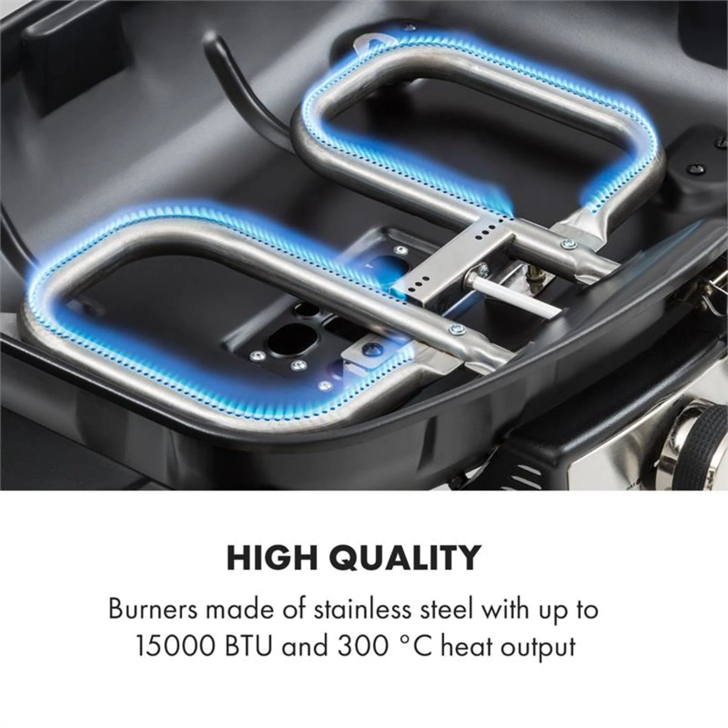 Parforce Duo Gasgrill 2 Brenner 4,4kW 15000BTU 300°C Gasschlauch Grau 6 Parforce Duo Gasgrill 2 Brenner 4,4kW 15000BTU 300°C Gasschlauch Grau – Bild 5